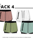 Set deportivo 4 pantalonetas deportiva running gym 2 en 1 Shark Company®