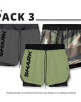 Set deportivo 3 pantalonetas deportiva running gym 2 en 1 Shark Company®