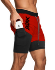 Pantaloneta Set deportivo running gym 2 en 1 Shark Company® ROJO