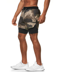 Pantaloneta deportiva running gym camuflada 2 en 1 Shark Company®