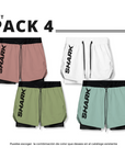 Set deportivo 4 pantalonetas deportiva running gym 2 en 1  Shark Company®