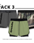 Set deportivo 3 pantalonetas deportiva running gym 2 en 1  Shark Company®