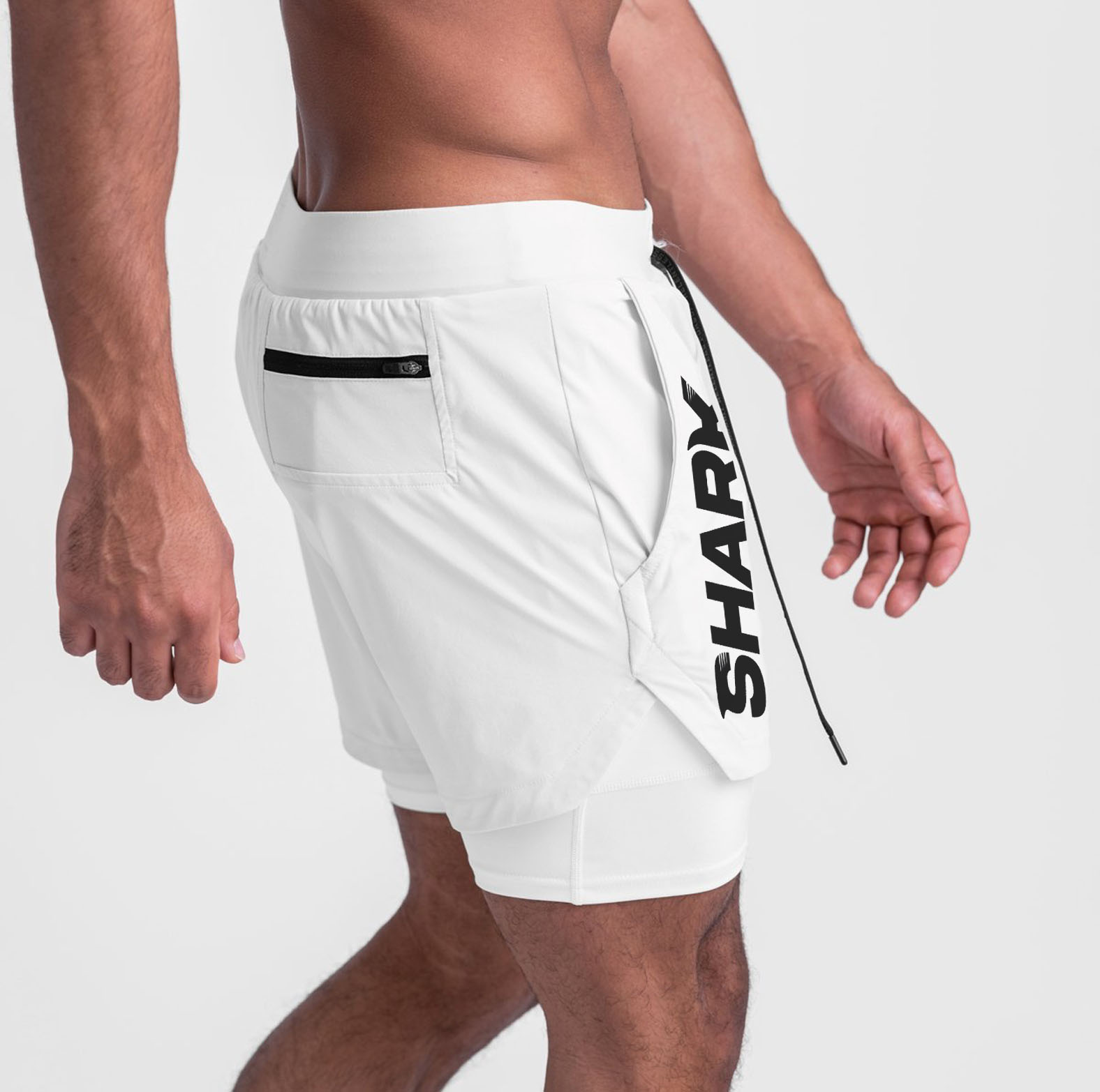 Pantaloneta deportiva running gym 2 en 1 Shark Company