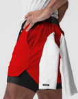 Pantaloneta deportiva running gym 2 en 1  Shark Company® ROJO