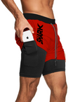 Pantaloneta deportiva running gym 2 en 1  Shark Company® ROJO