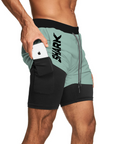 Pantaloneta deportiva running gym 2 en 1  Shark Company® elementos