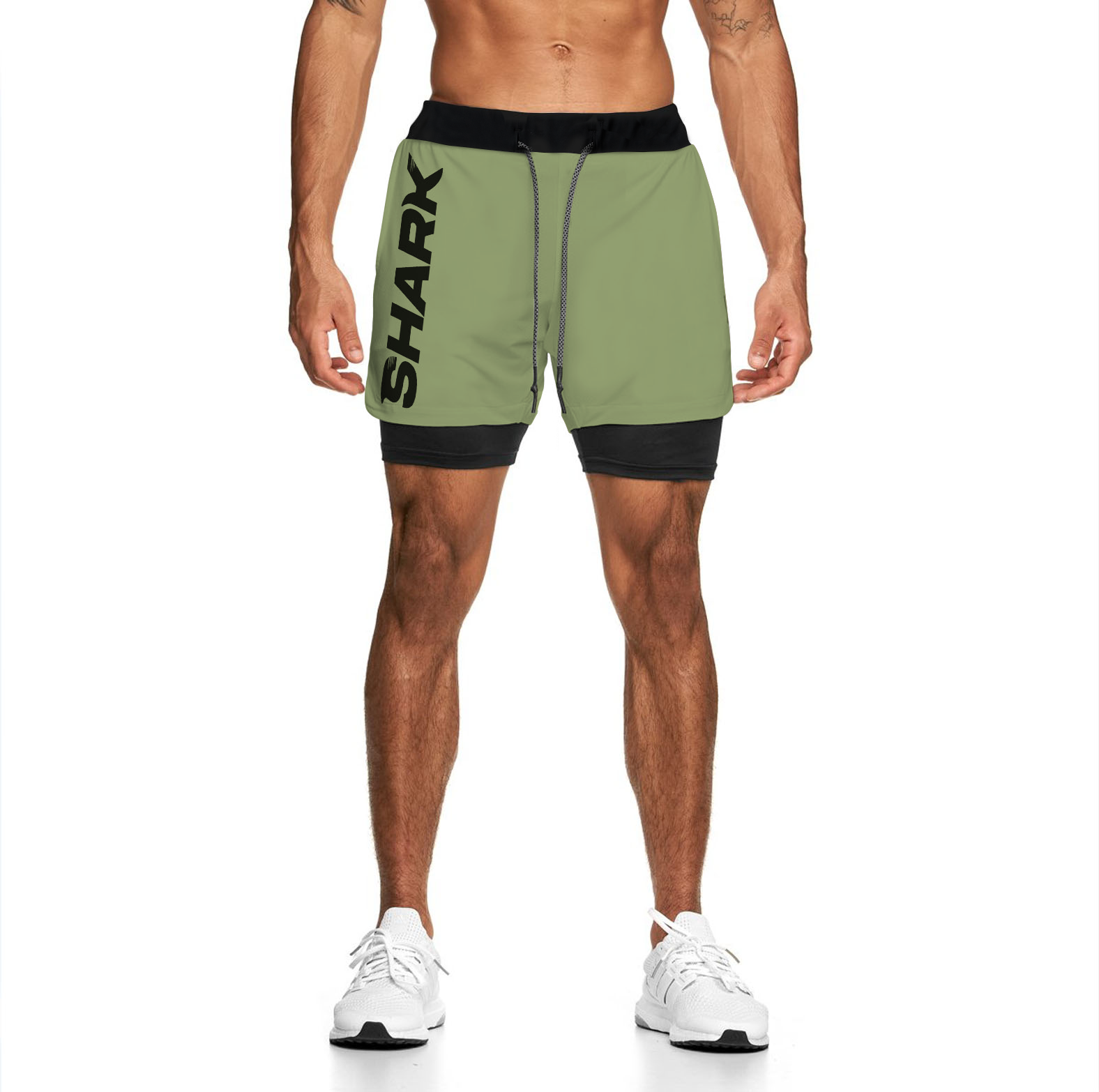 Pantaloneta deportiva running gym 2 en 1  Shark Company® elementos