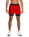 Pantaloneta deportiva running gym 2 en 1  Shark Company® ROJO