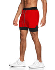 Pantaloneta deportiva running gym 2 en 1  Shark Company® ROJO