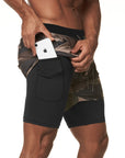 Pantaloneta deportiva running gym camuflada 2 en 1  Shark Company®