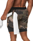 Pantaloneta deportiva running gym camuflada 2 en 1  Shark Company®